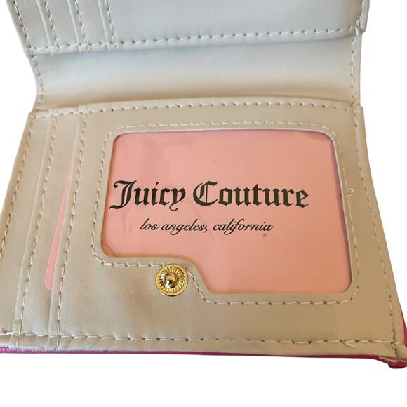 JUICY COUTURE Heart Quilted Bifold Wallet With Pullout Card Case Pink New - Picture 11 of 13